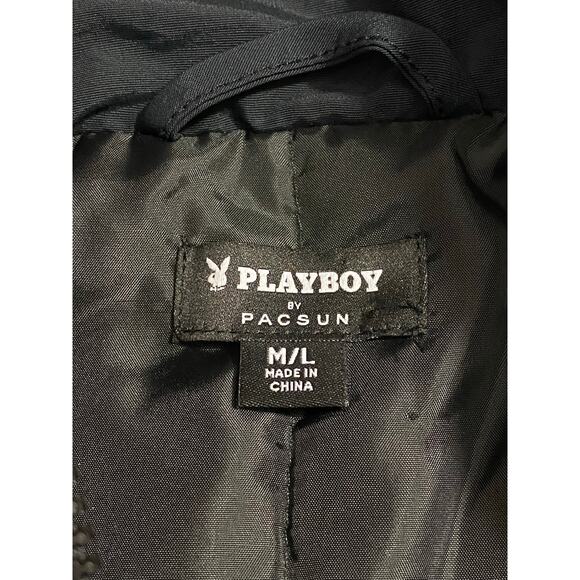 Playboy by PacSun Windbreaker Jacket – Men’s Medium/Large, Black Zip-Up - Picture 6 of 12